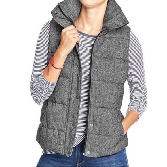 Banana Republic Factory Jackets & Blazers - Banana Republic Gray Novelty Marled Sherpa Puffer Vest